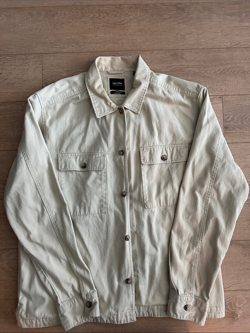 ONLY & SONS Cream Lightweight Shirt Jacket